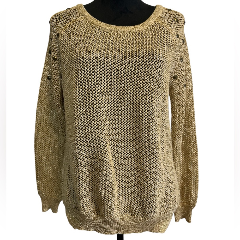 Fifty street gold mesh sweater size M